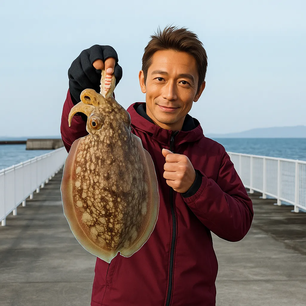 宇土マリーナ.でコウイカの釣果を得た亀岡.webp