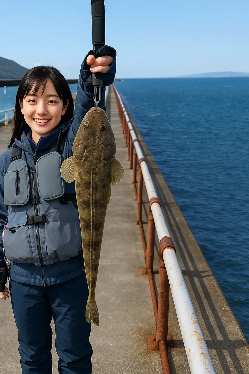 宇土マリーナ.でマゴチの釣果を得た国生.webp