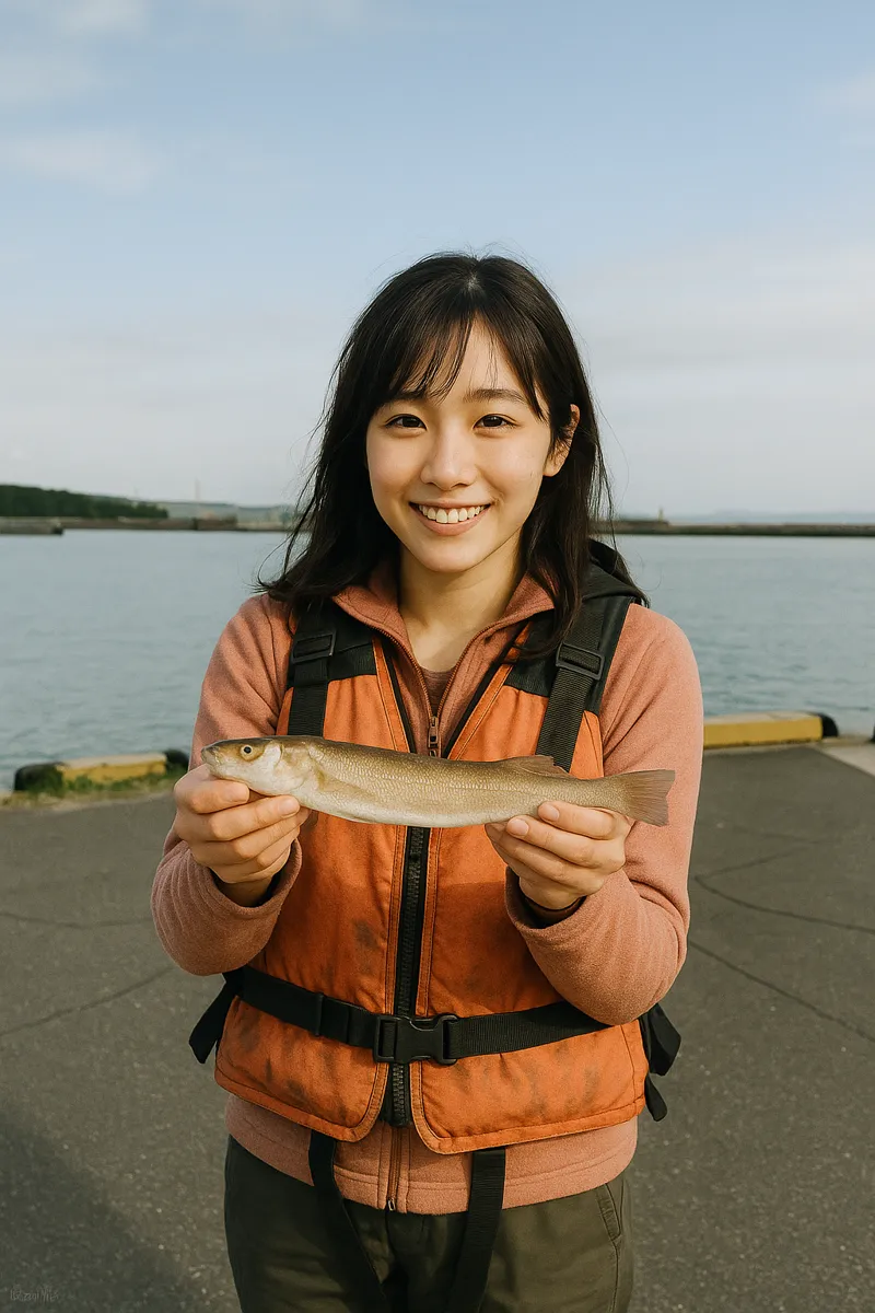 宇島港でシロギスの釣果を得た黒川.webp