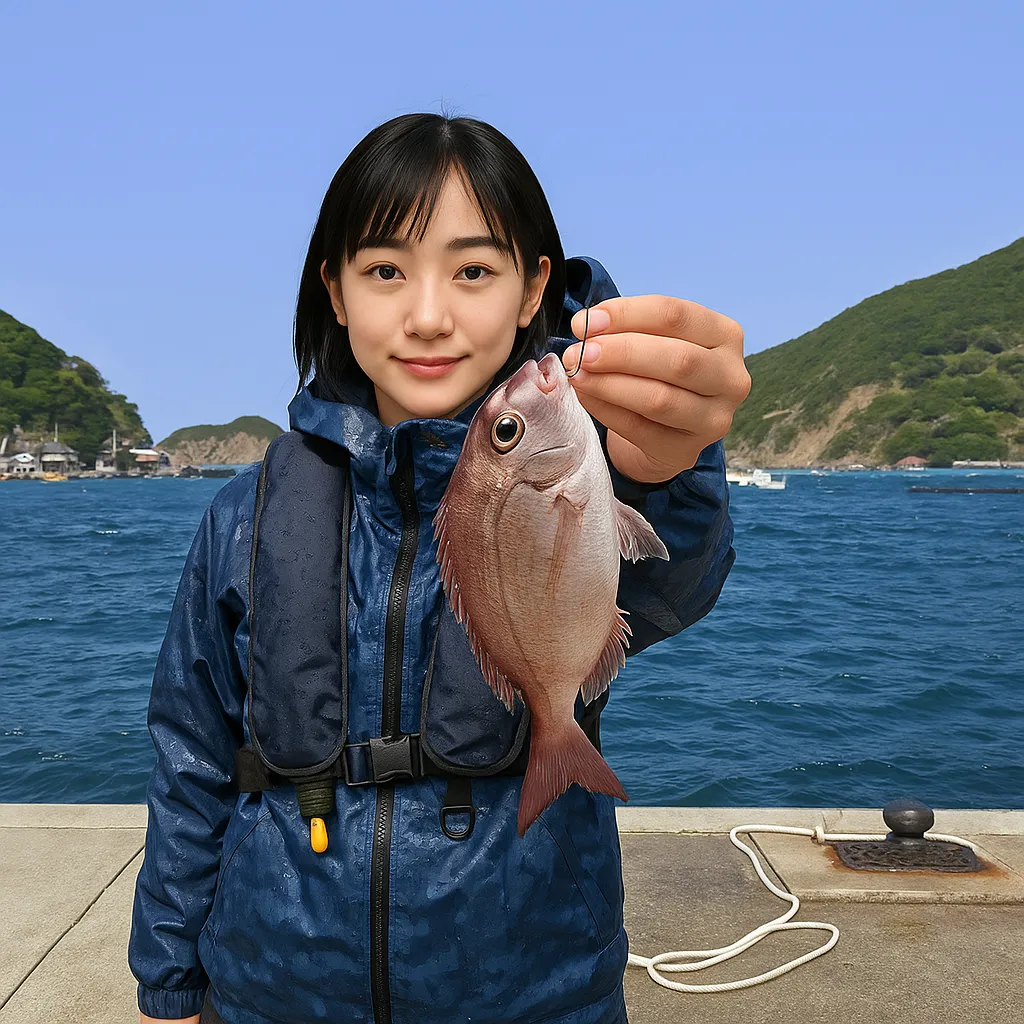 安満地漁港でマダイの釣果を得た国生.webp