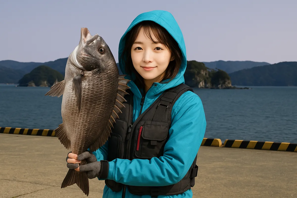 宿毛新港でチヌの釣果を得た西岡.webp