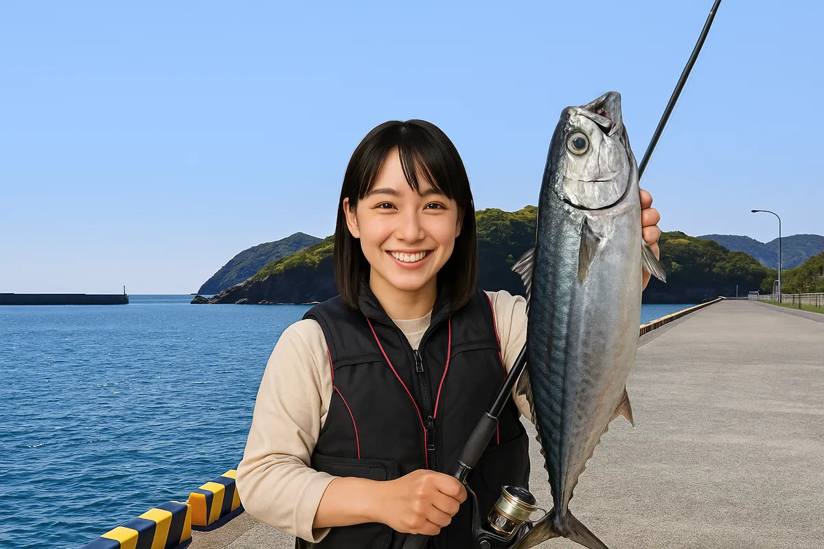 宿毛新港でメジカの釣果を得た国生.webp