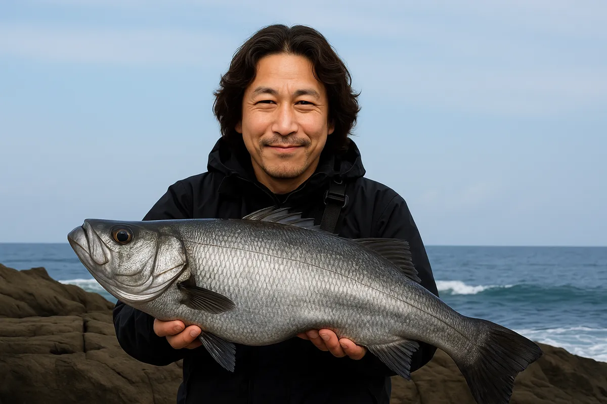 対馬でヒラスズキの釣果を得た岸本.webp