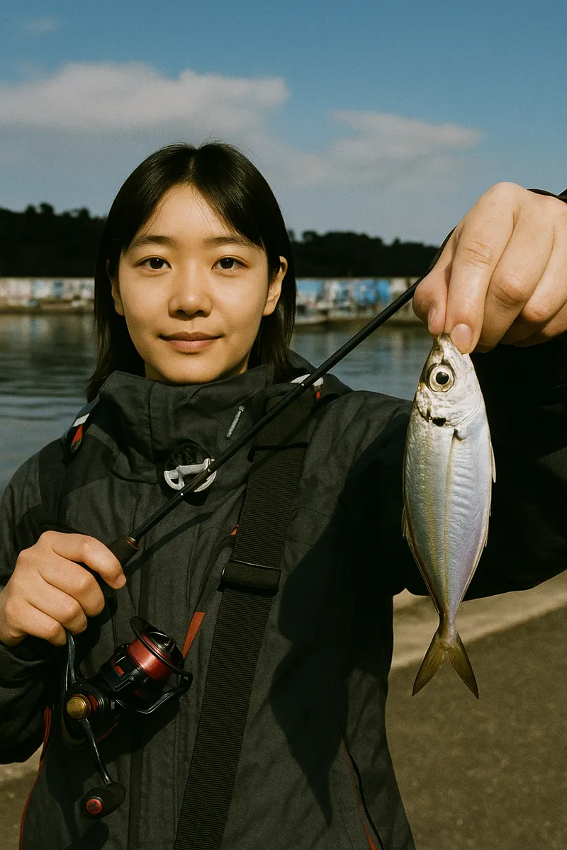 小友漁港でアジングの釣果を得た森永.webp