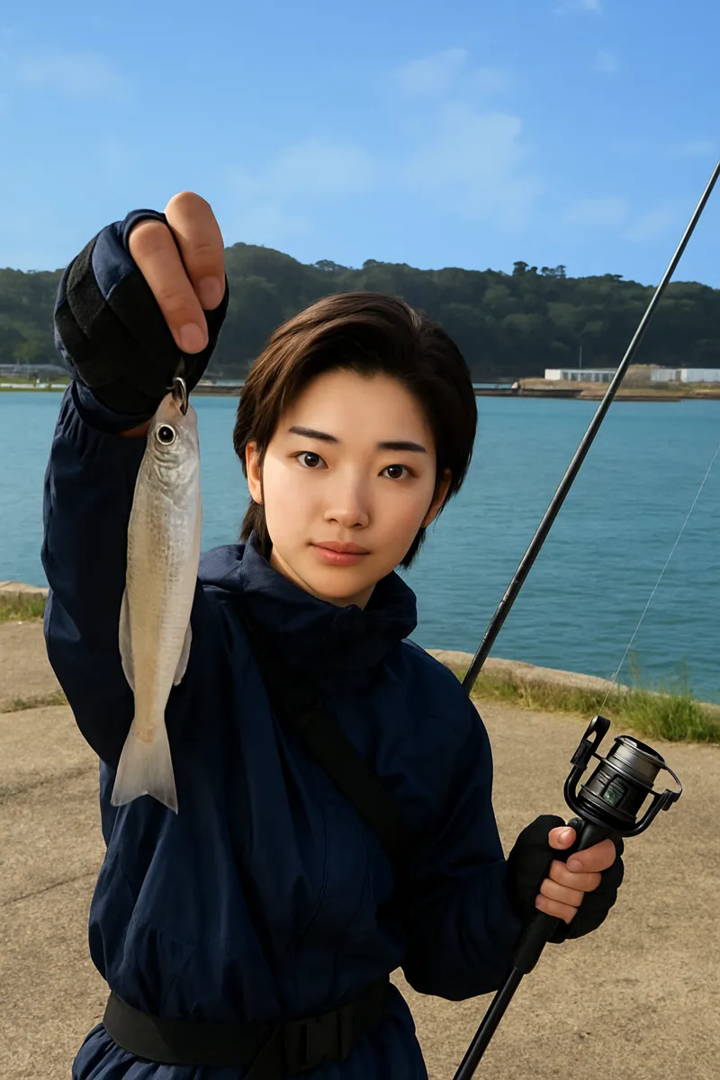 小友漁港でシロギスの釣果を得た佐伯.webp