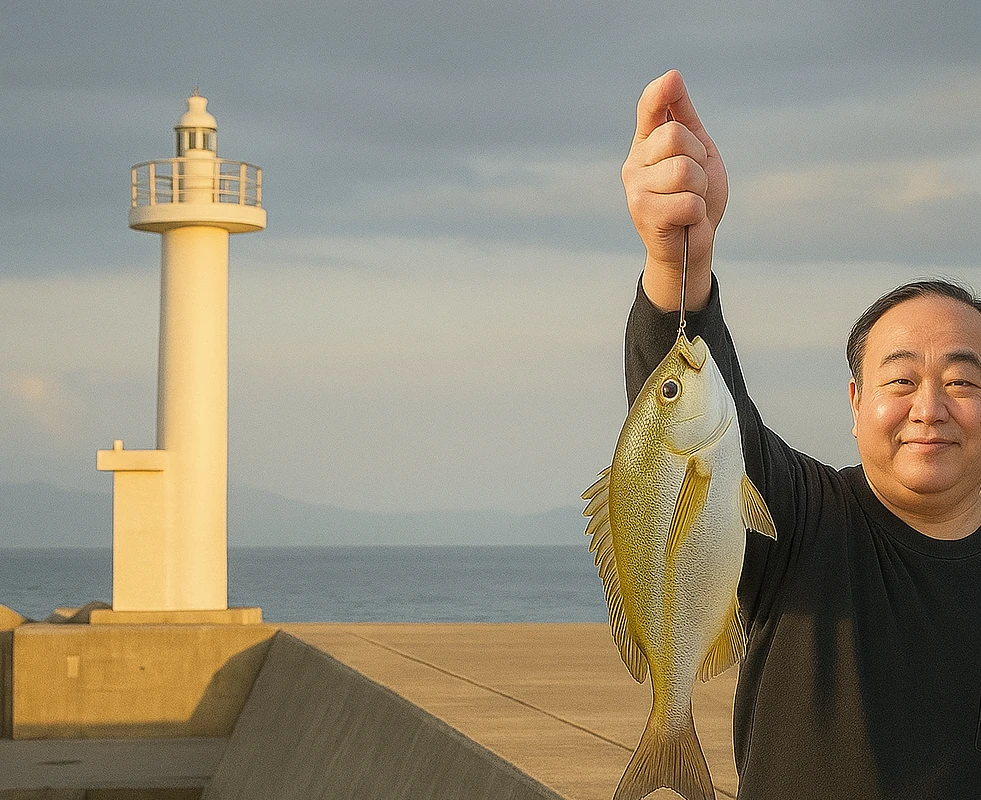 小呂島でイサキの釣果を得た持田.webp