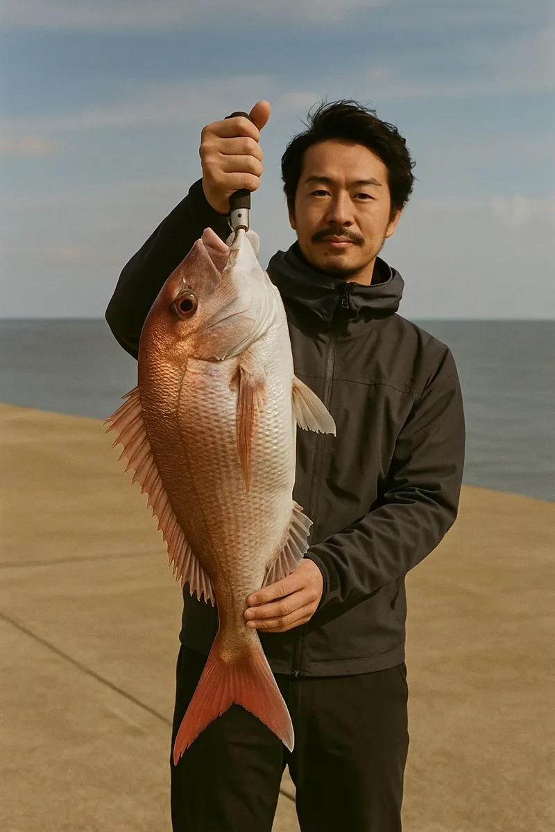 小呂島でマダイの釣果を得た佐々木.webp