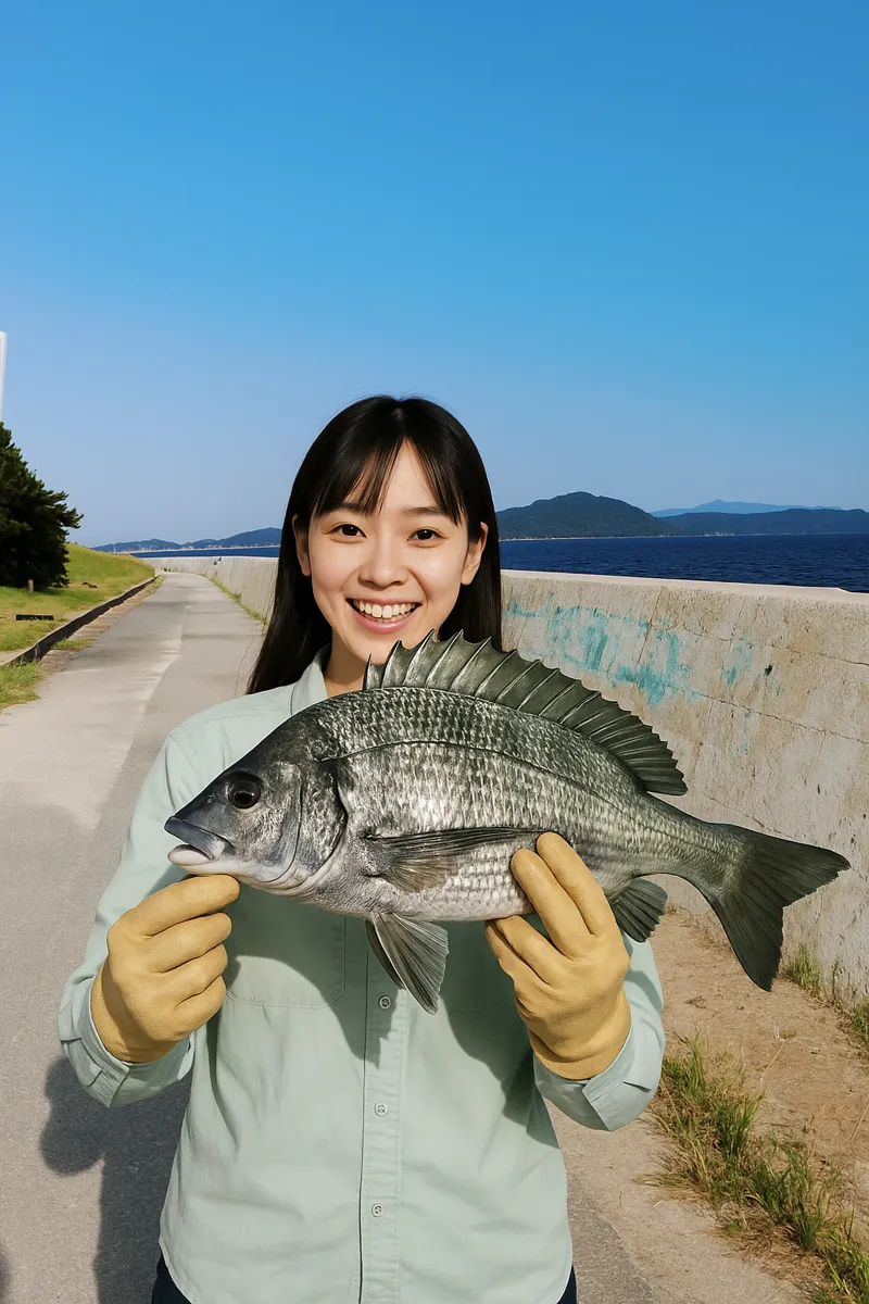小戸公園でチヌの釣果を得た国生.webp