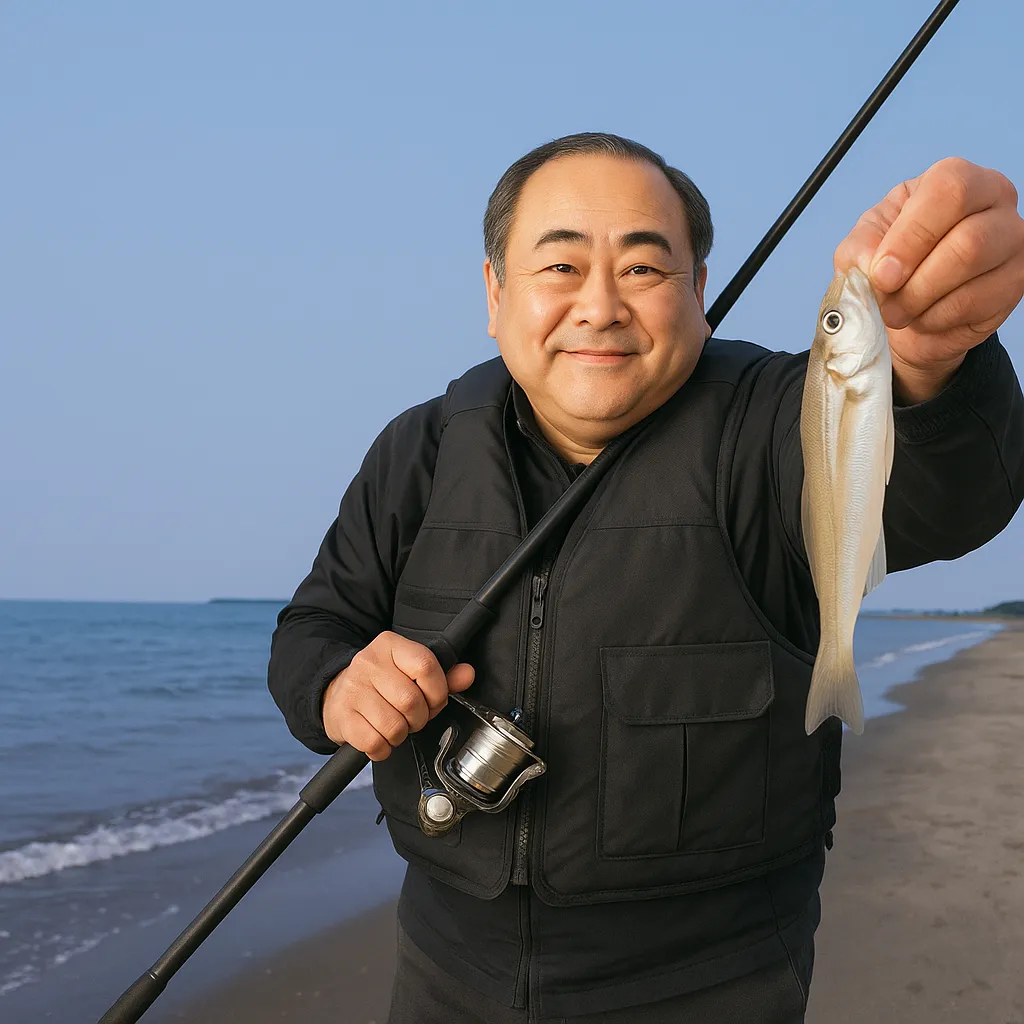 小松海岸でシロギスの釣果を得た持田.webp