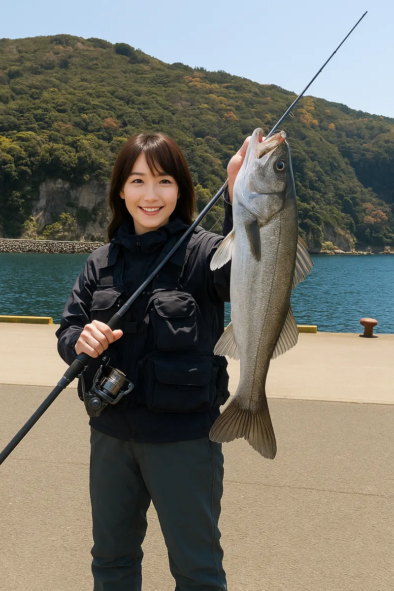 小江漁港でシーバスの釣果を得た西岡.webp