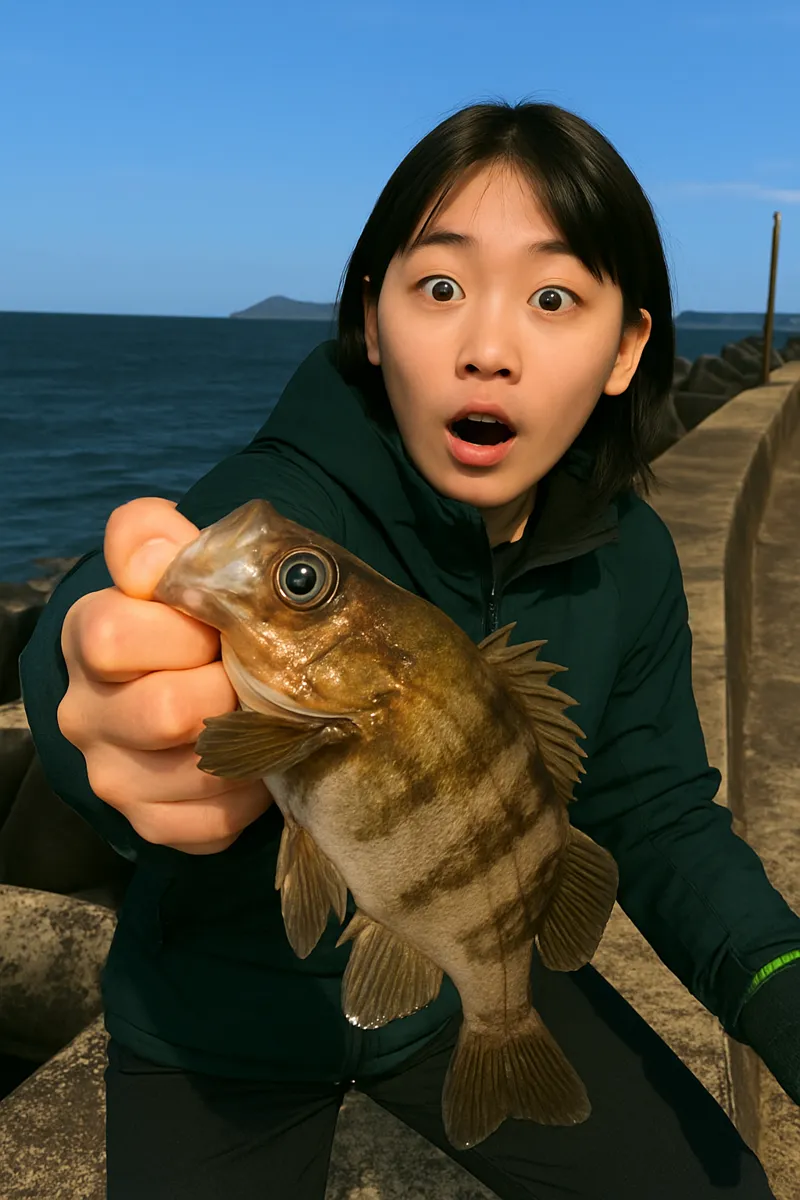 屋形石漁港でメバルの釣果を得た森永.webp
