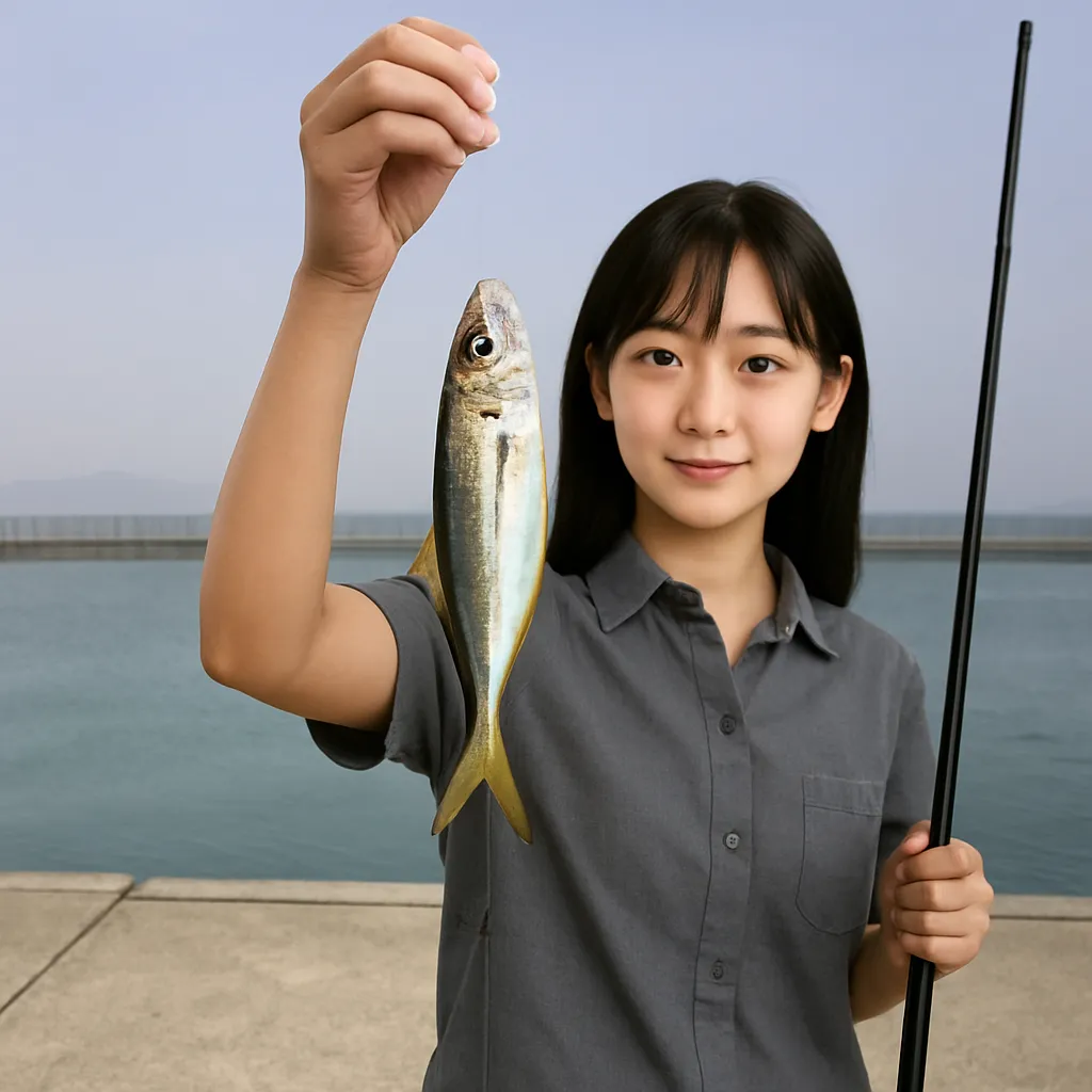 岐志漁港でアジの釣果を得た国生.webp