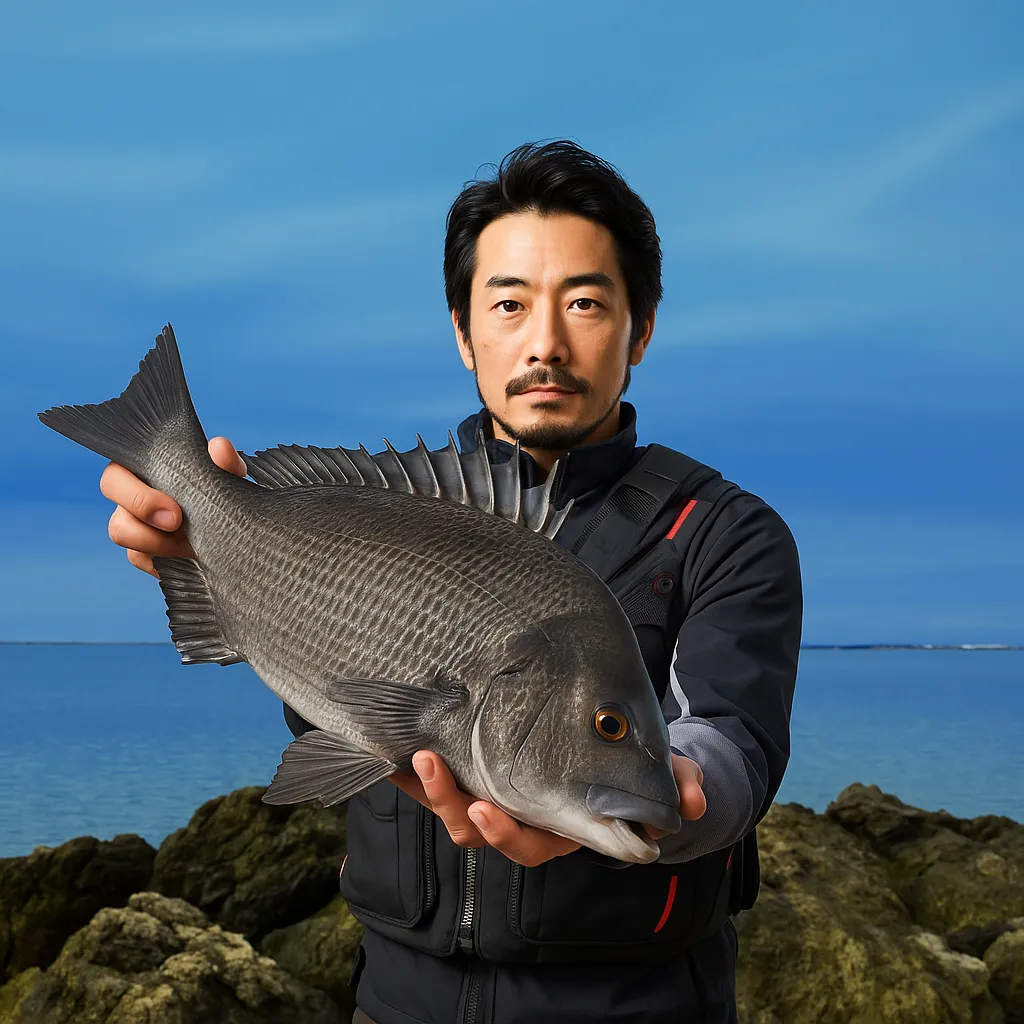 岳ノ鼻でチヌの釣果を得た佐々木.webp