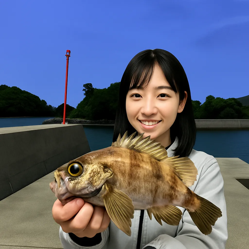 島原海浜公園.でメバルの釣果を得た国生.webp