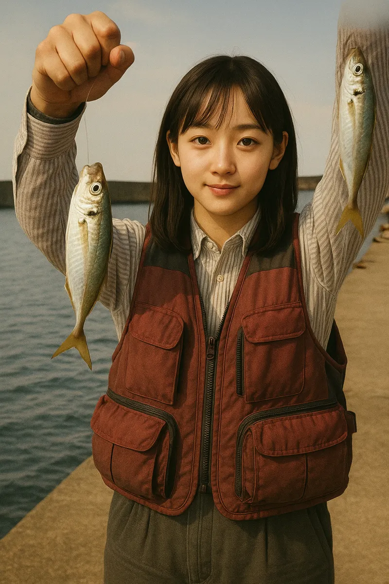 干切漁港でアジの釣果を得た国生.webp