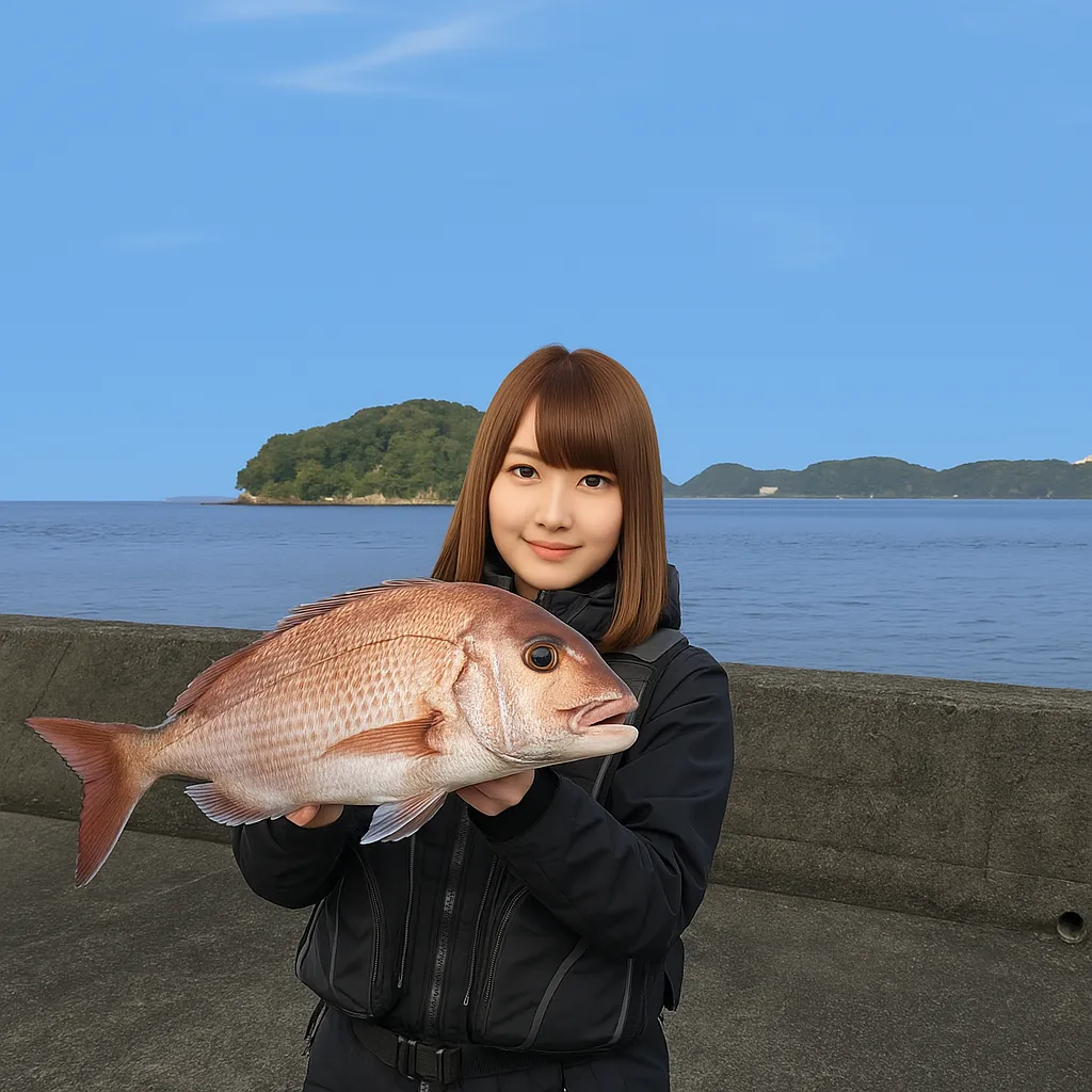 平戸港でマダイの釣果を得た山際.webp