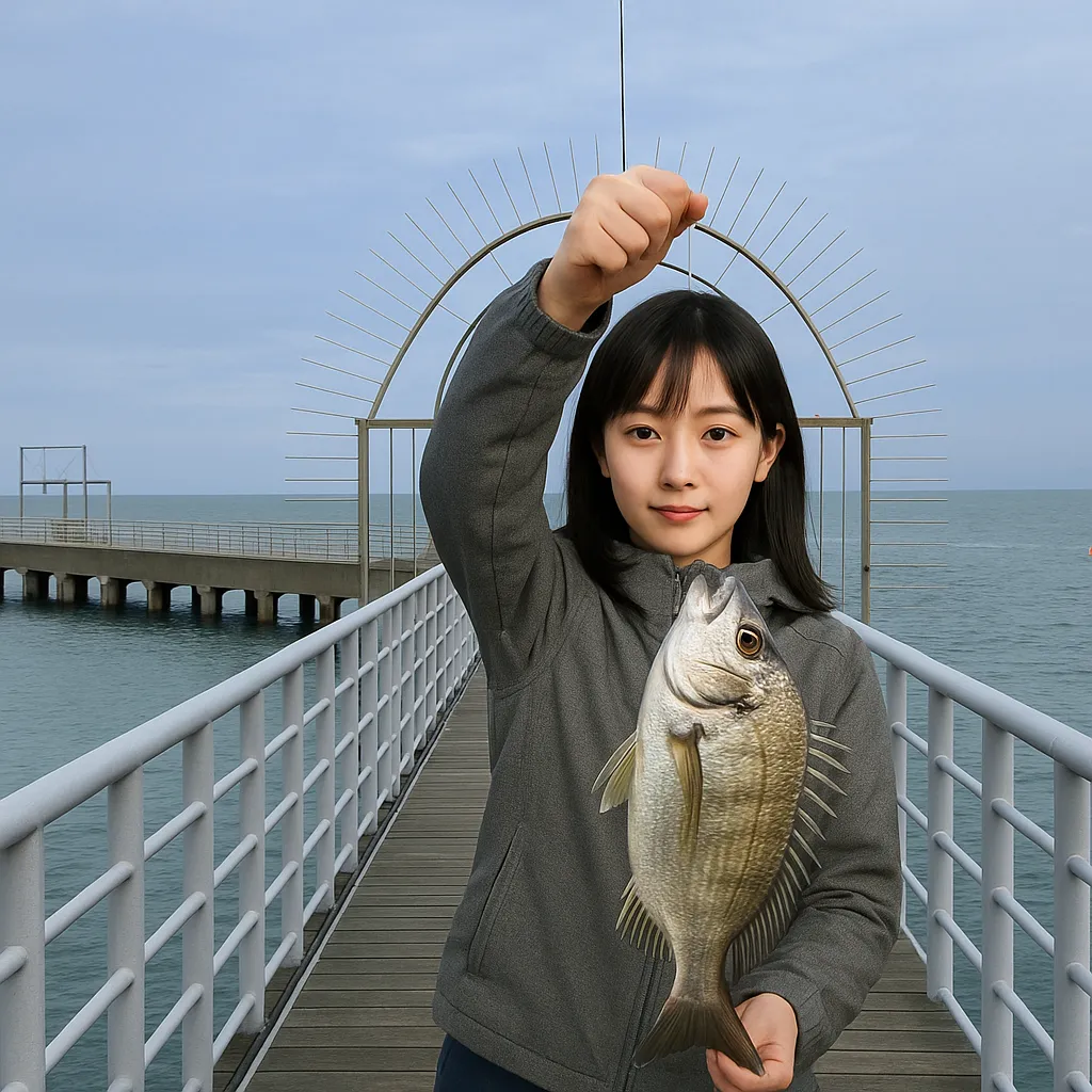 御立岬公園海釣りランドでチヌの釣果を得た国生.webp