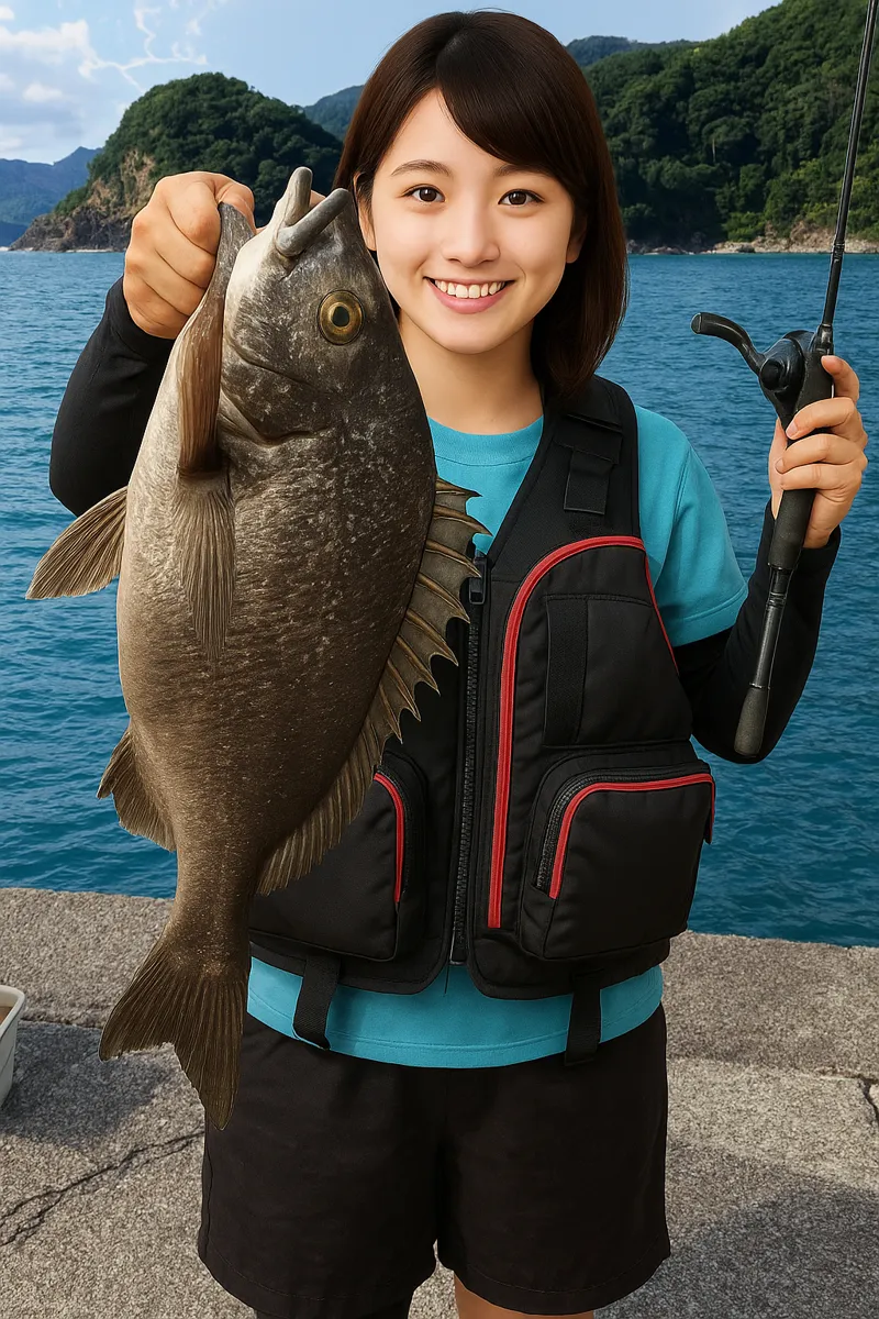 恵比須浜岸壁でチヌの釣果を得た西岡.webp