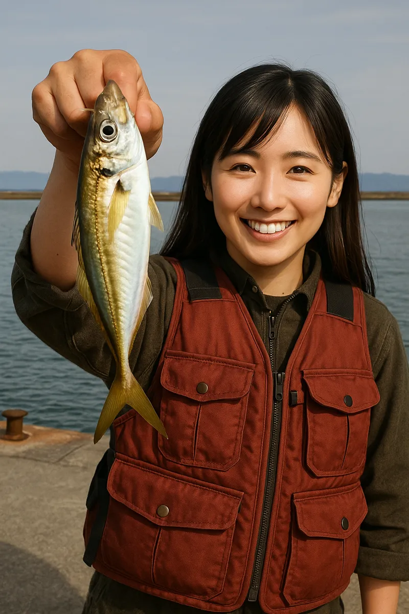 指宿港でアジの釣果を得た黒川.webp