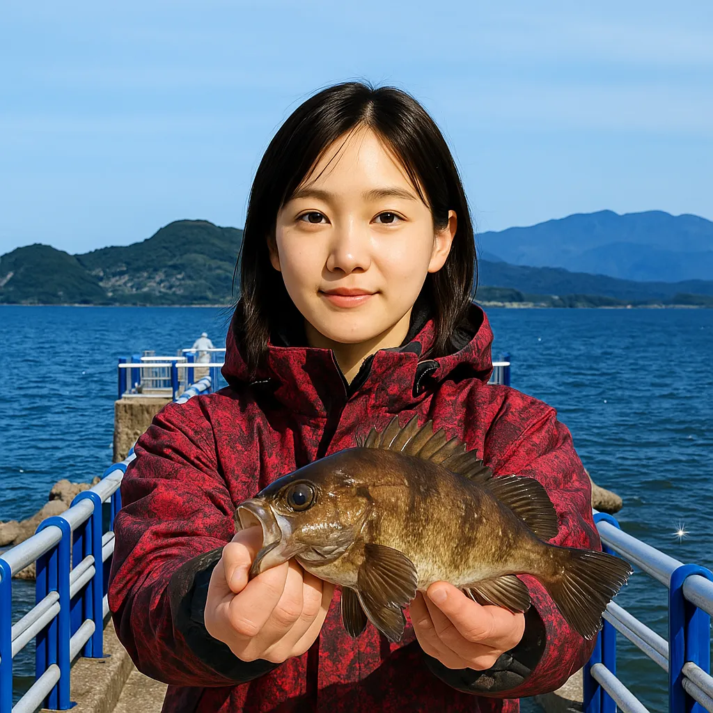 日明海峡釣り公園でメバルの釣果を得た森永.webp
