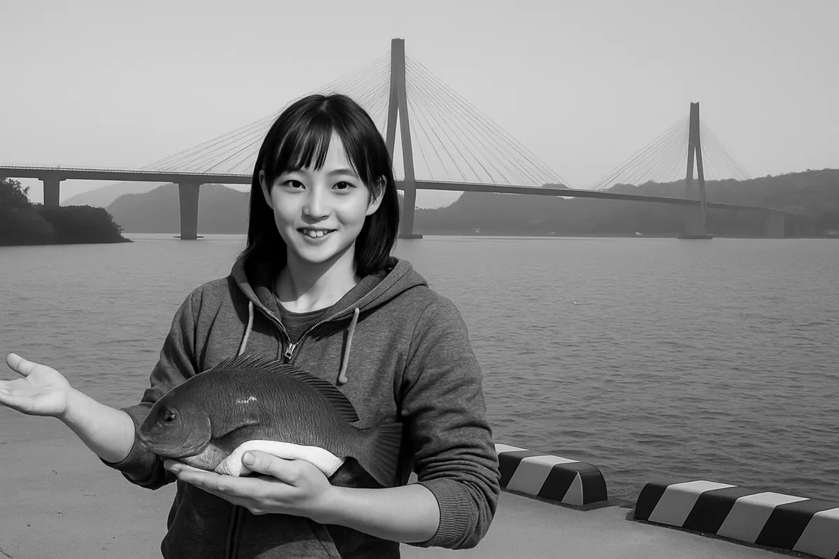 星賀漁港でグレの釣果を得た国生.webp