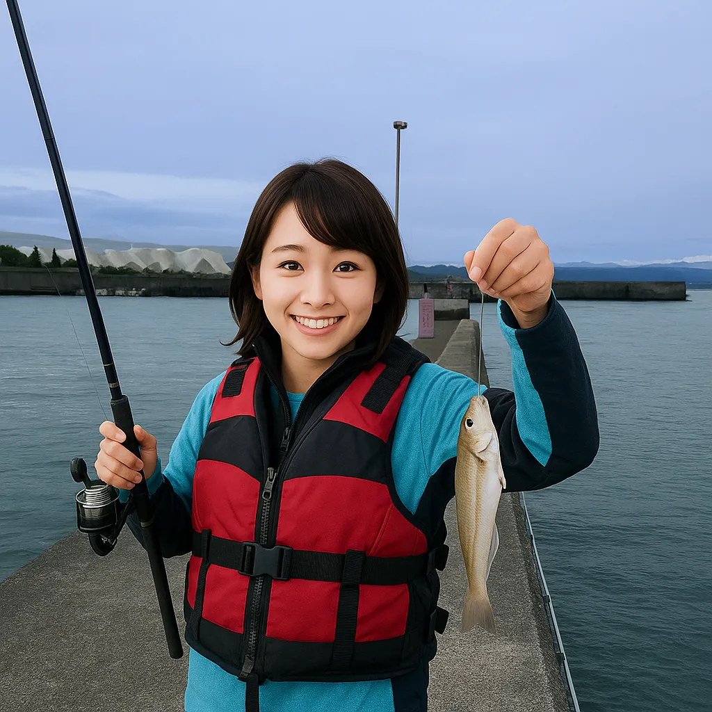 春野漁港でシロギスの釣果を得た西岡.webp