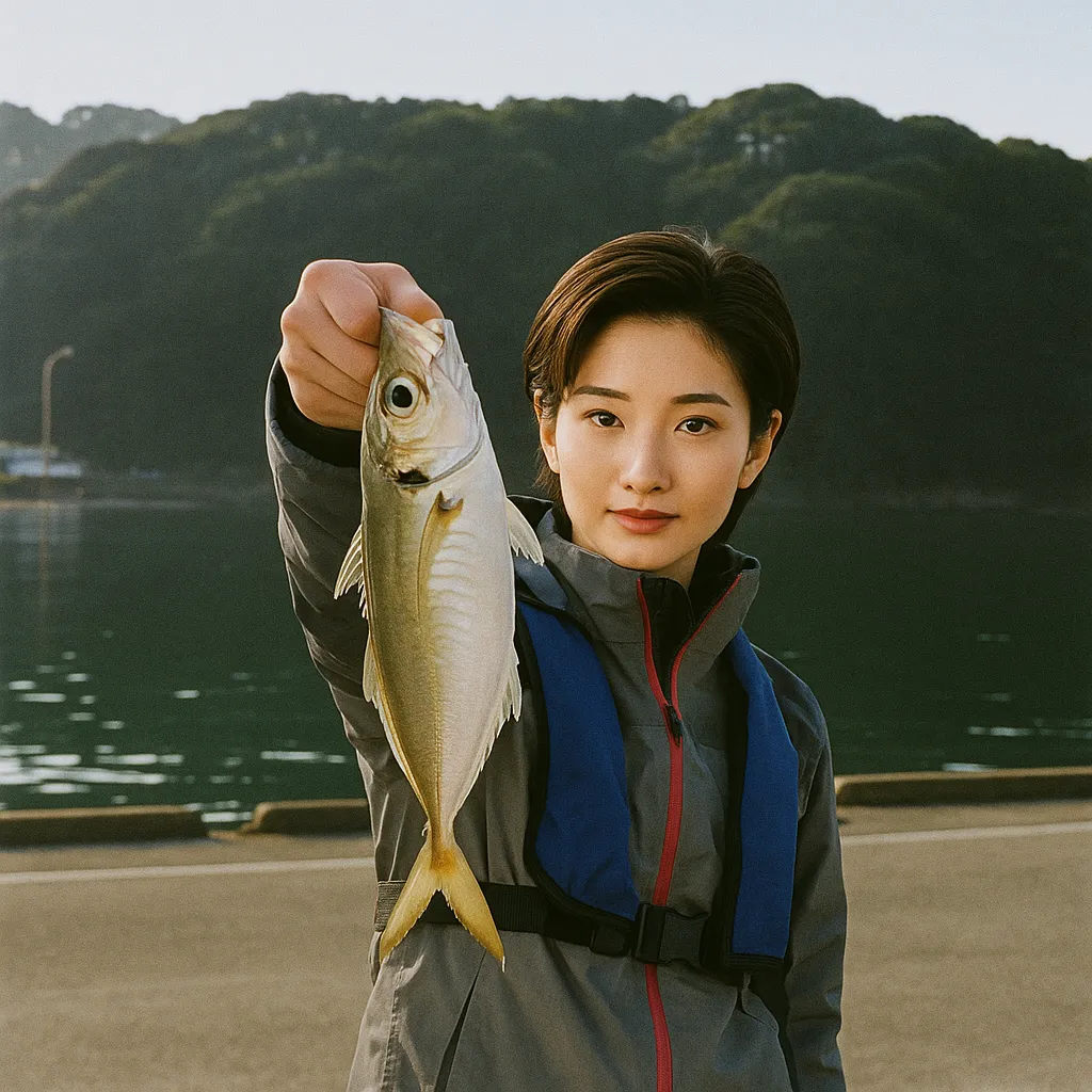 晴気漁港でアジの釣果を得た佐伯.webp
