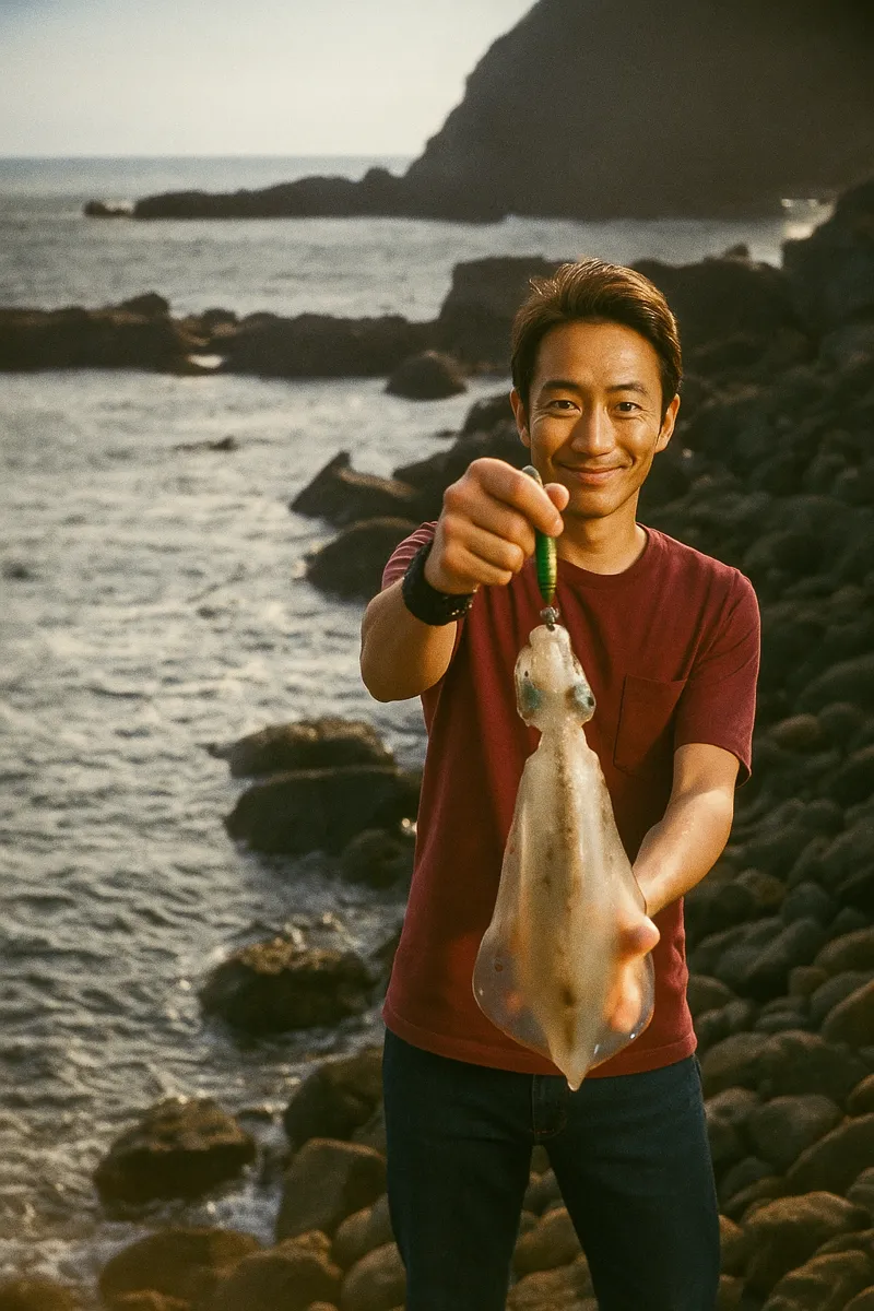 松島でアオリイカの釣果を得た亀岡.webp