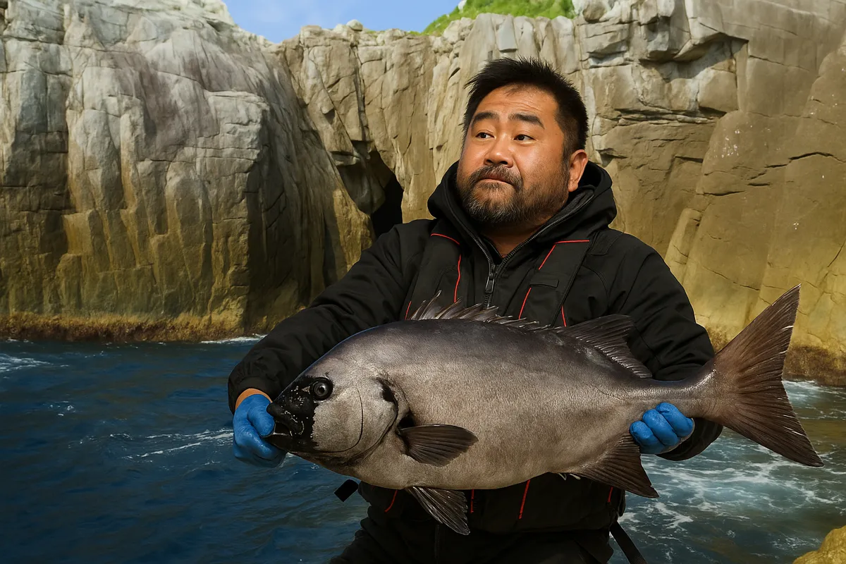 柏島でイシダイの釣果を得た楢崎.webp