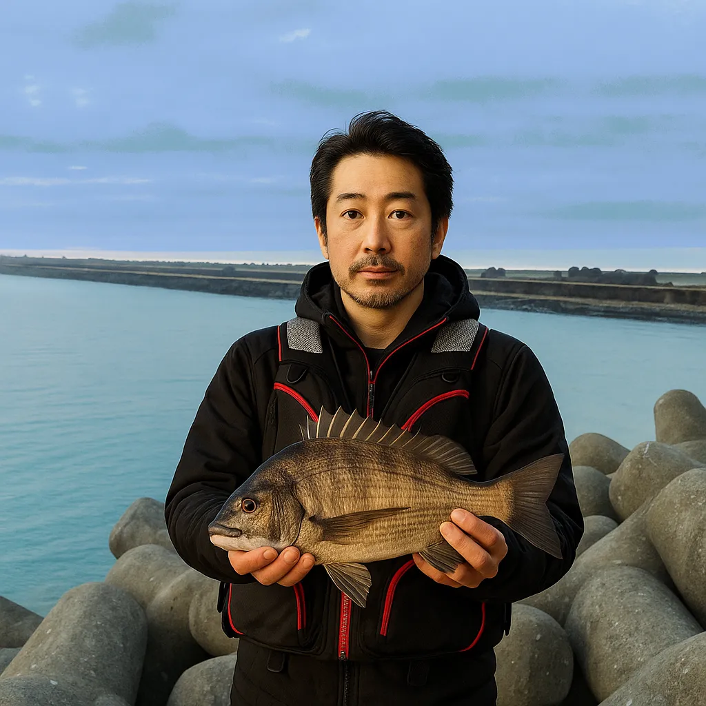 桂浜突堤でチヌの釣果を得た佐々木.webp