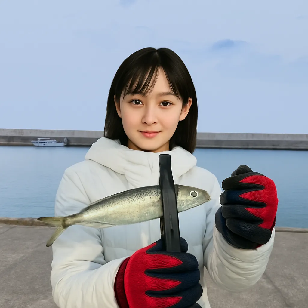 森漁港でイワシの釣果を得た国生.webp