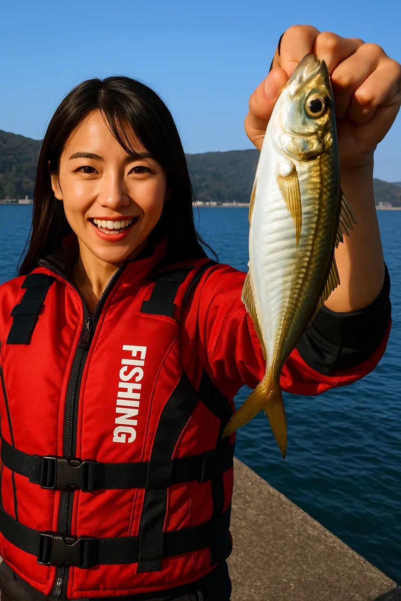 樋島でアジの釣果を得た黒川.webp