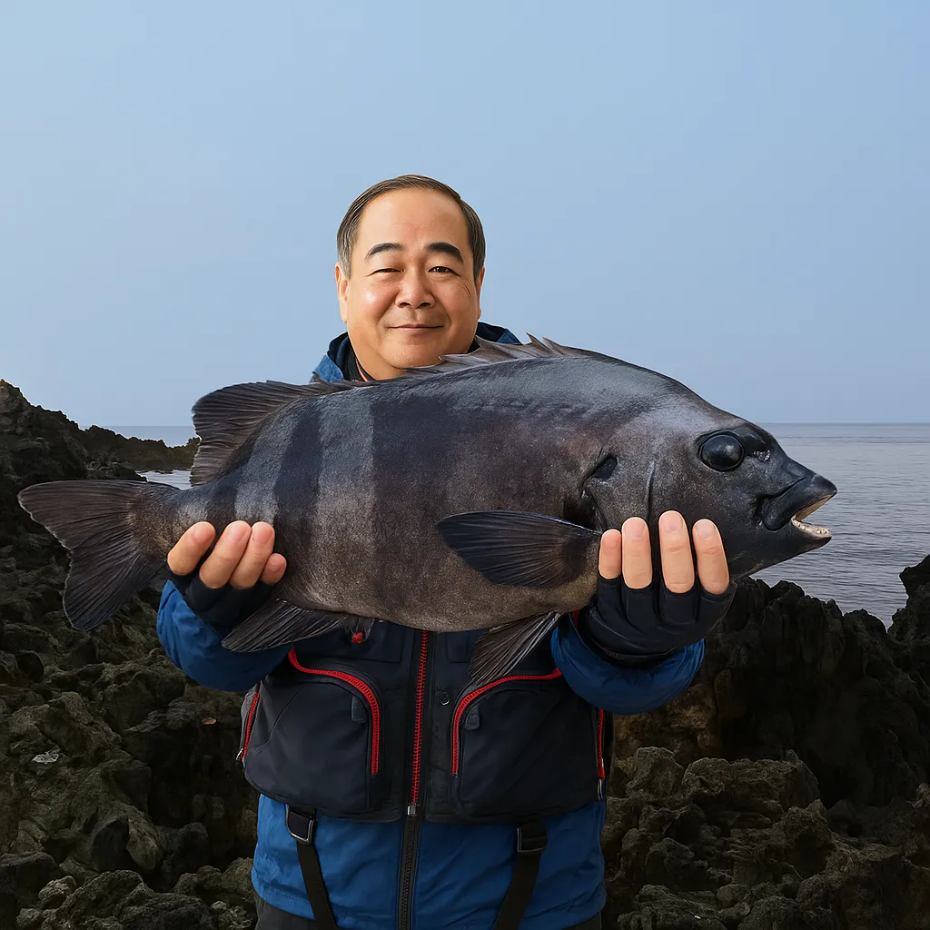 樺島でイシダイの釣果を得た持田.webp