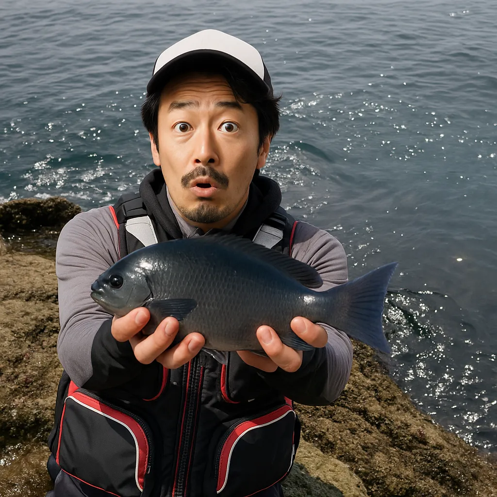 樺島でグレの釣果を得た佐々木.webp