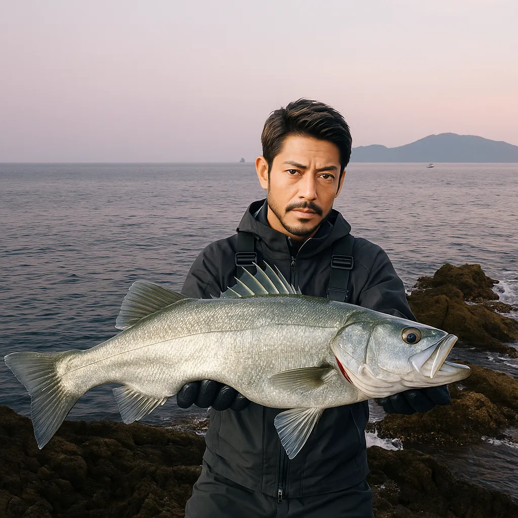 樺島でヒラスズキの釣果を得た広岡.webp