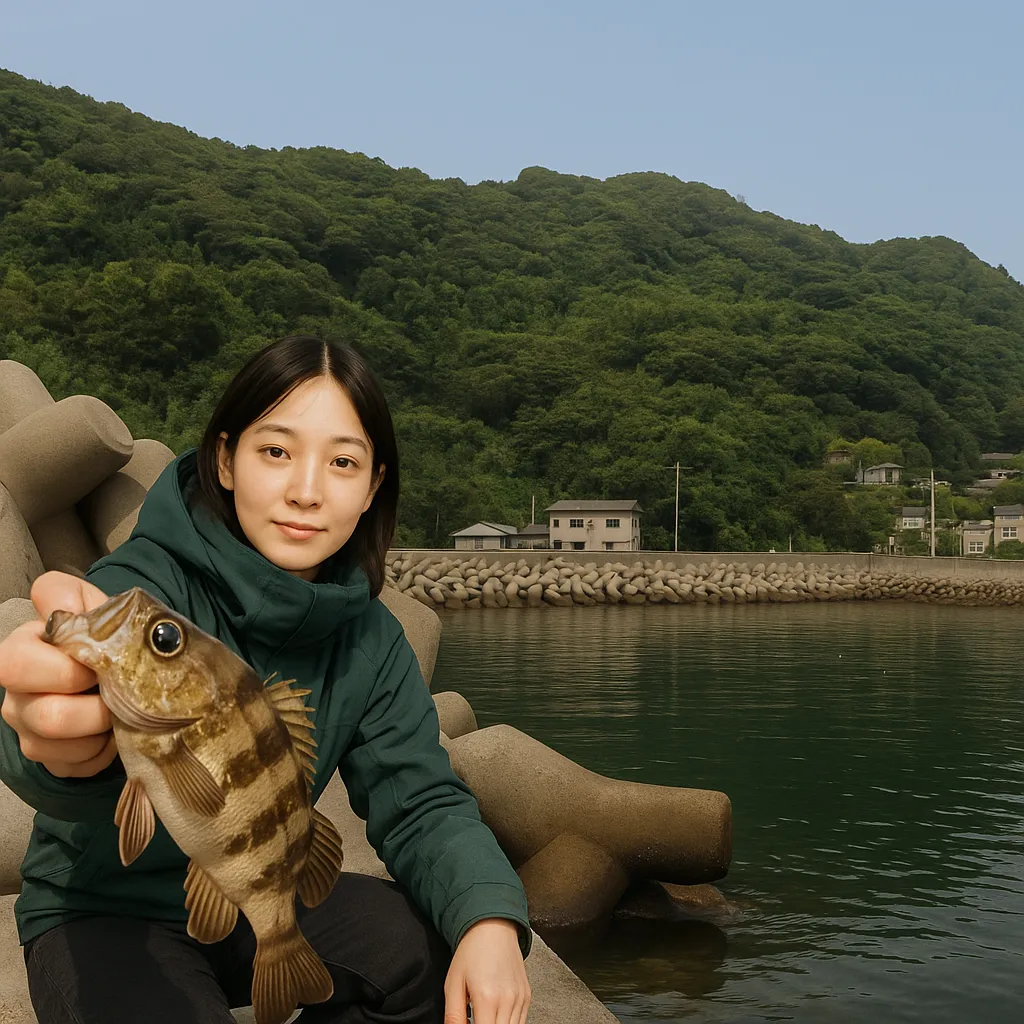櫛生漁港でメバルの釣果を得た森永.webp