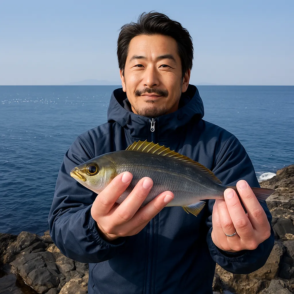武者泊でイサキの釣果を得た佐々木.webp