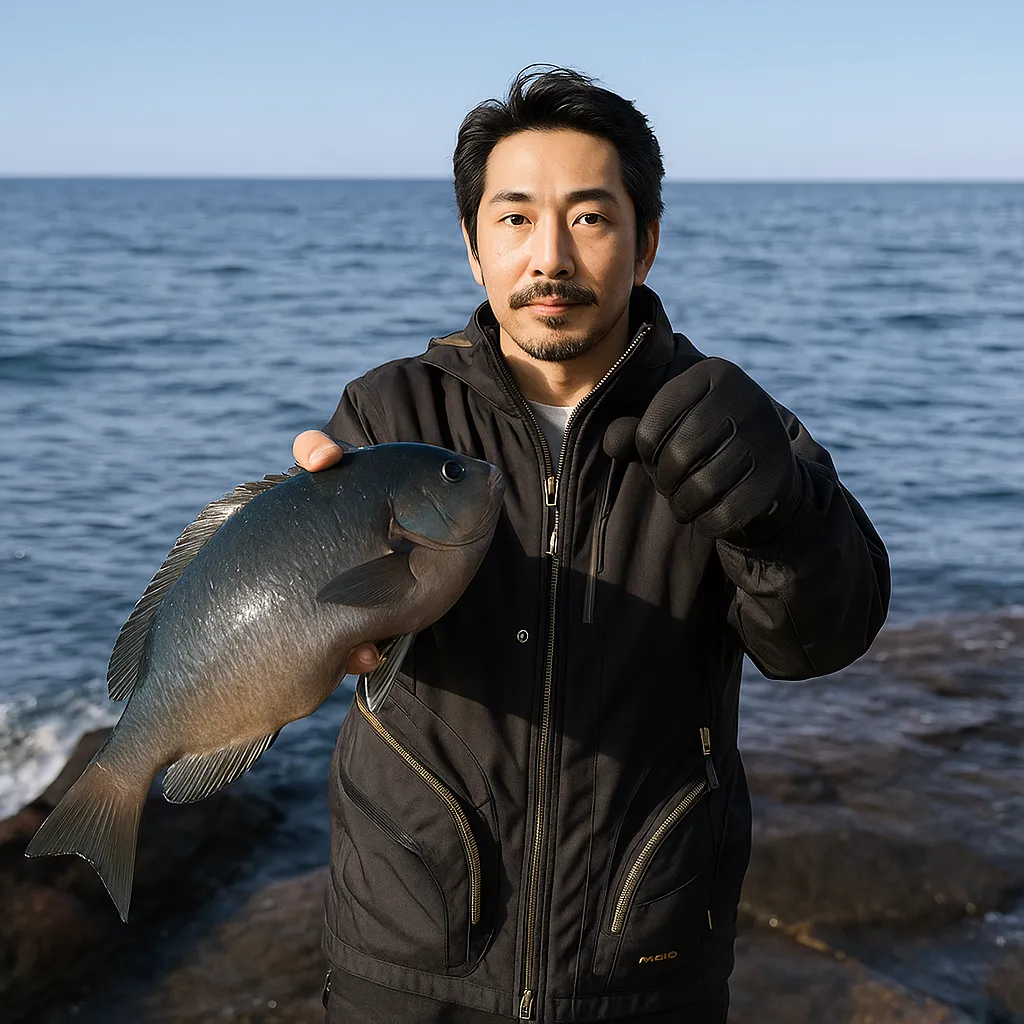 武者泊でグレの釣果を得た佐々木.webp
