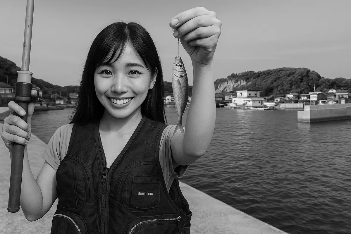 江樋戸港でアジの釣果を得た黒川.webp