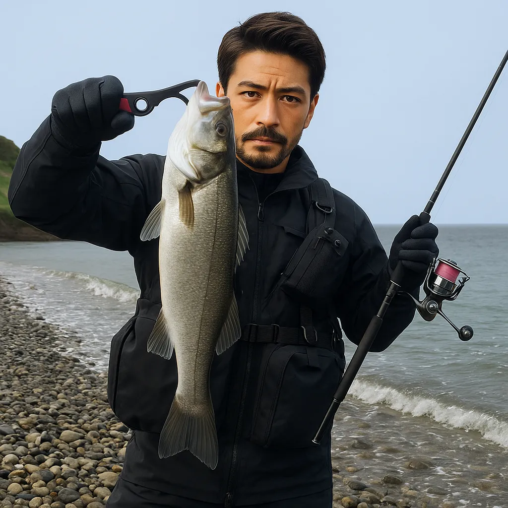 池島でヒラスズキの釣果を得た広岡.webp