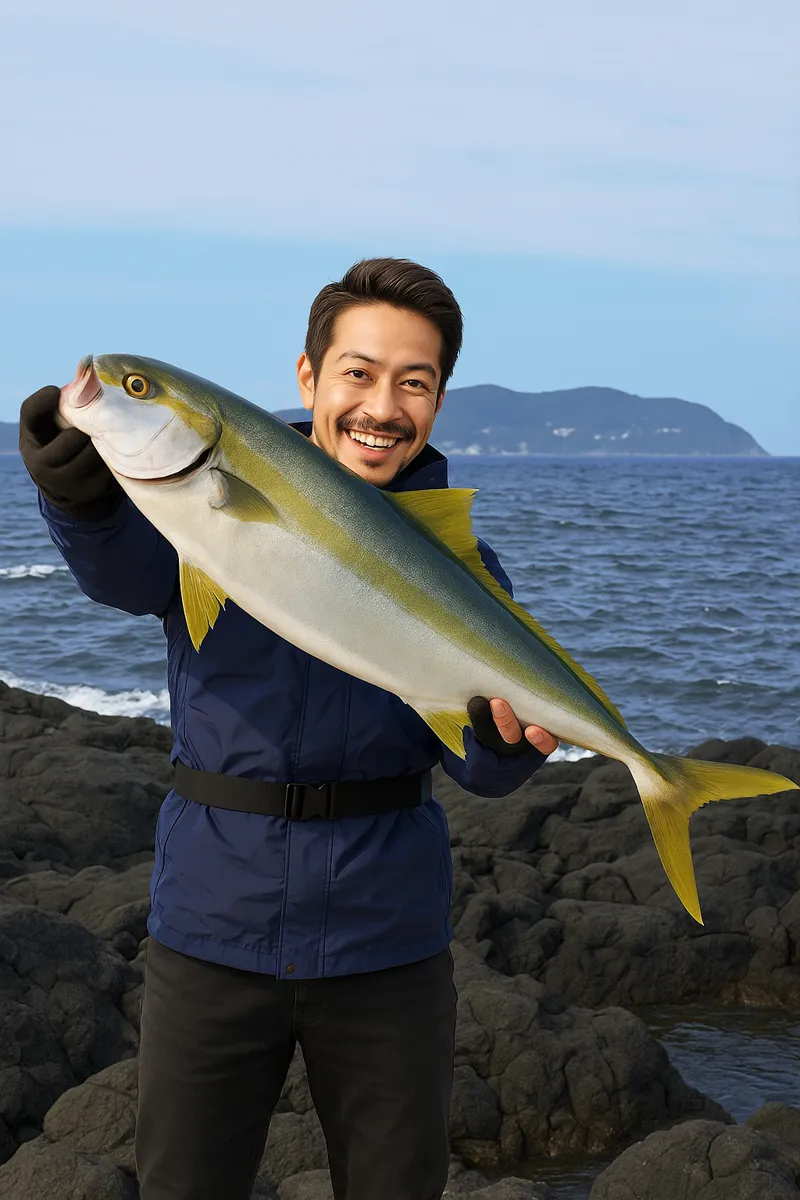 波戸岬でヒラマサの釣果を得た広岡.webp
