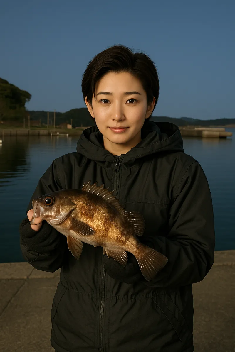 波戸漁港でメバルの釣果を得た佐伯.webp