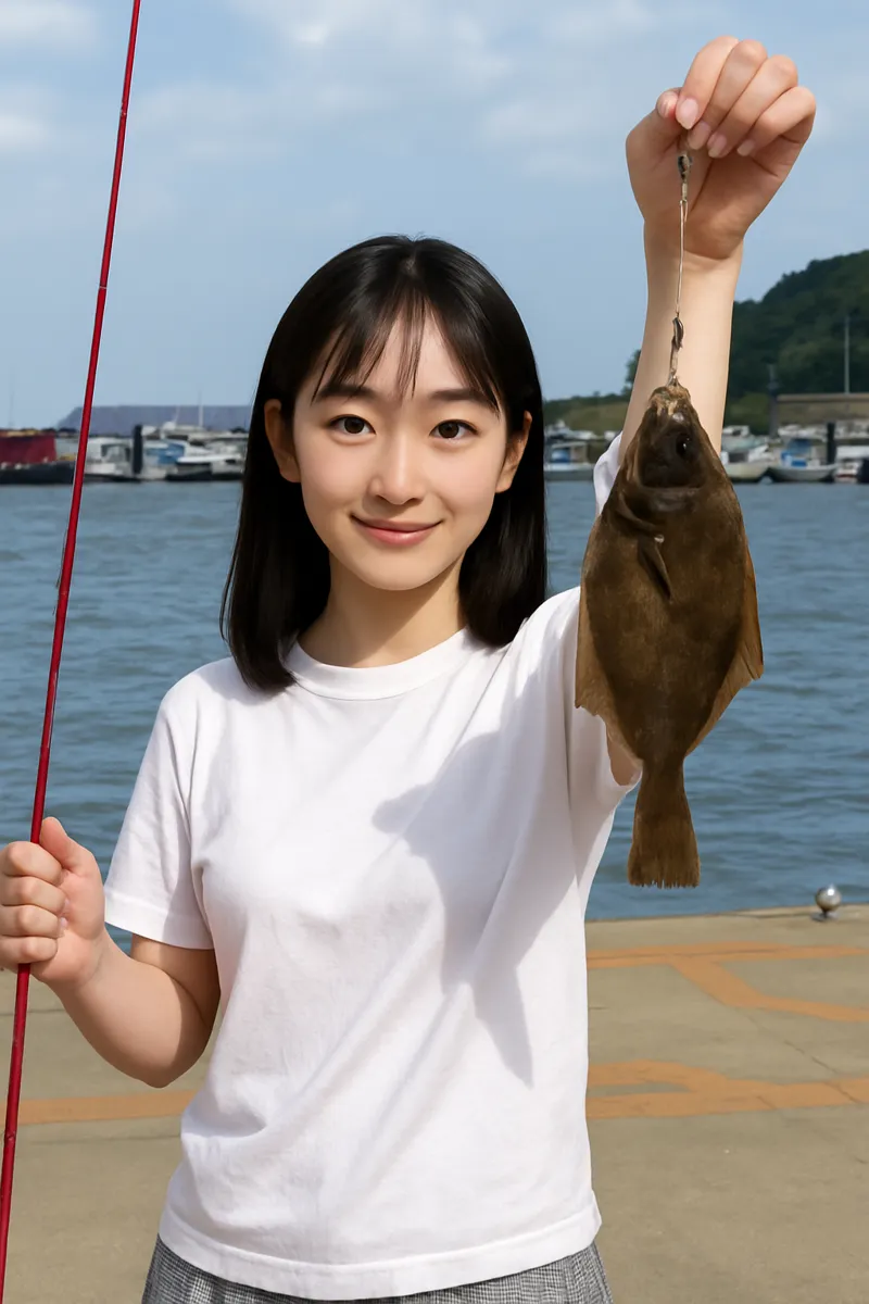 津屋崎漁港でカレイの釣果を得た国生.webp