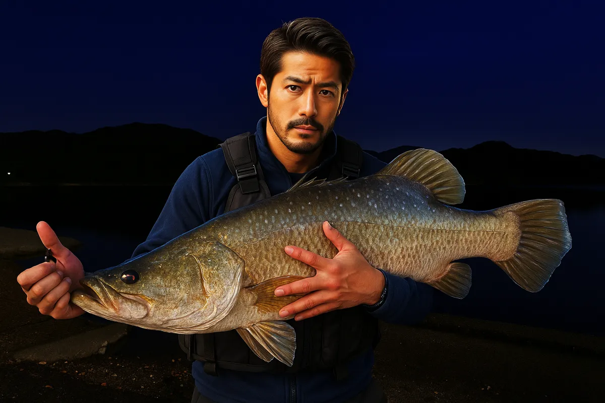 浦ノ内湾でアカメの釣果を得た広岡.webp