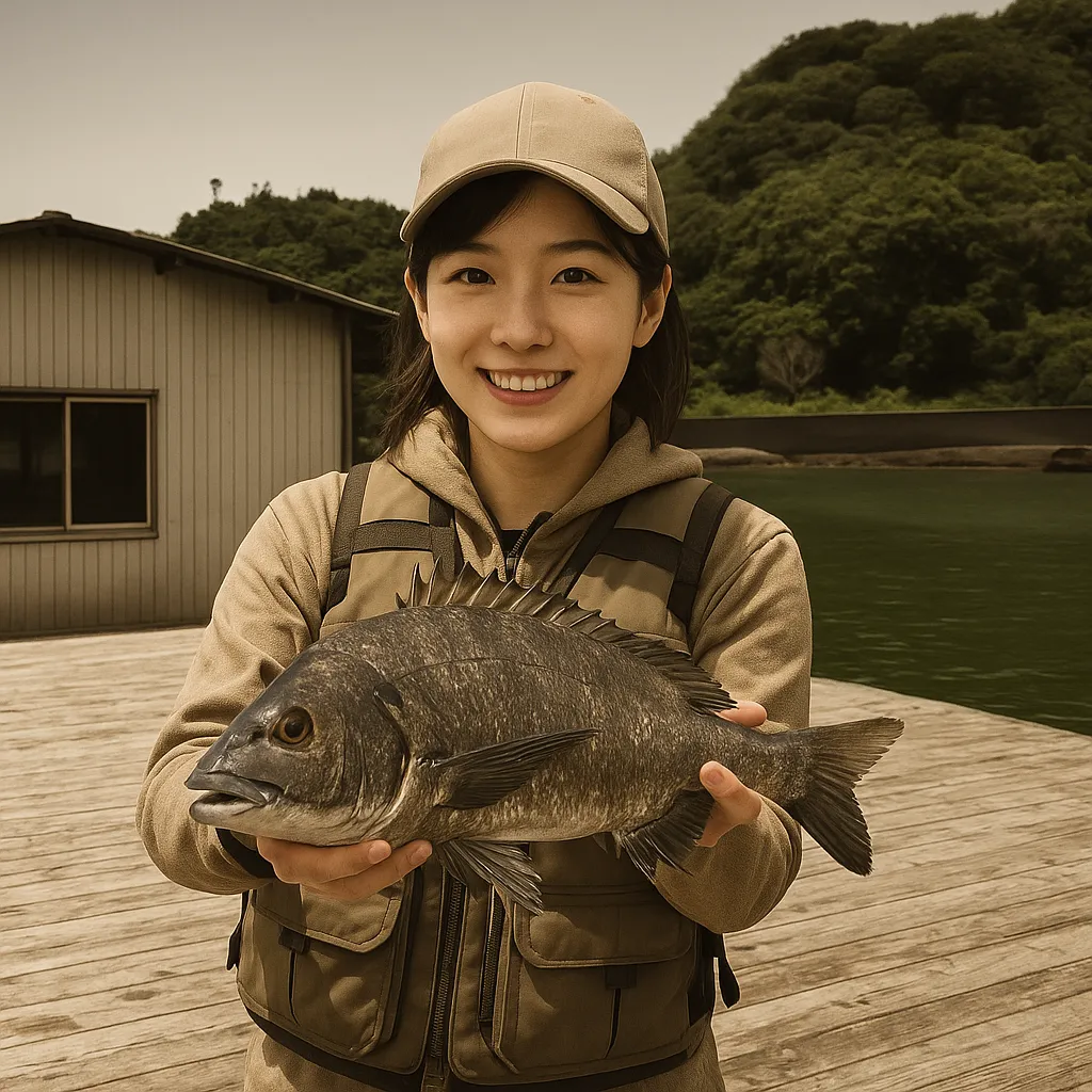 浦ノ内湾の筏でチヌの釣果を得た西岡.webp