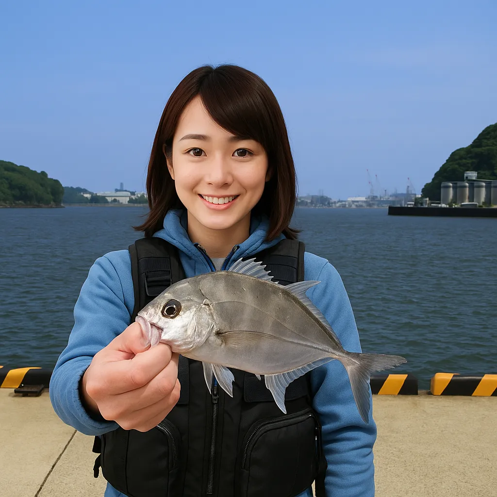 浦戸湾でメッキの釣果を得た西岡.webp