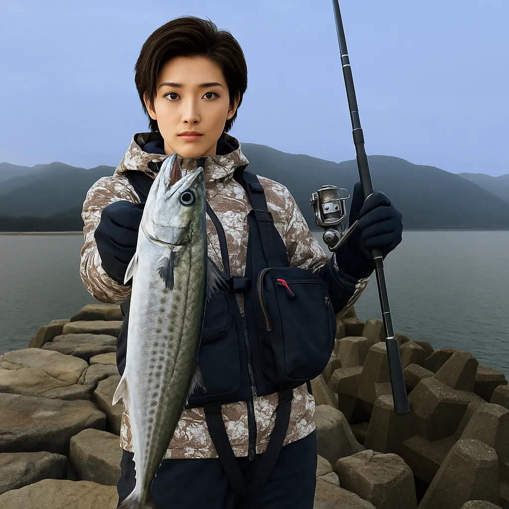 深江漁港でサゴシの釣果を得た佐伯.webp