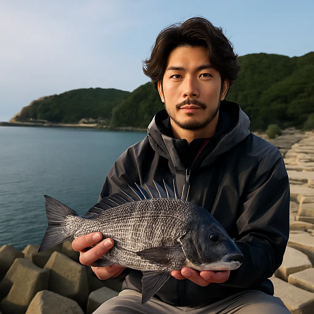 深江漁港でチヌの釣果を得た澤田.webp