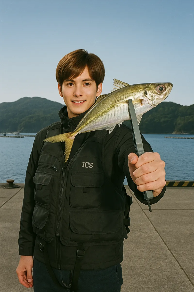 深海漁港でアジの釣果を得た久良木.webp