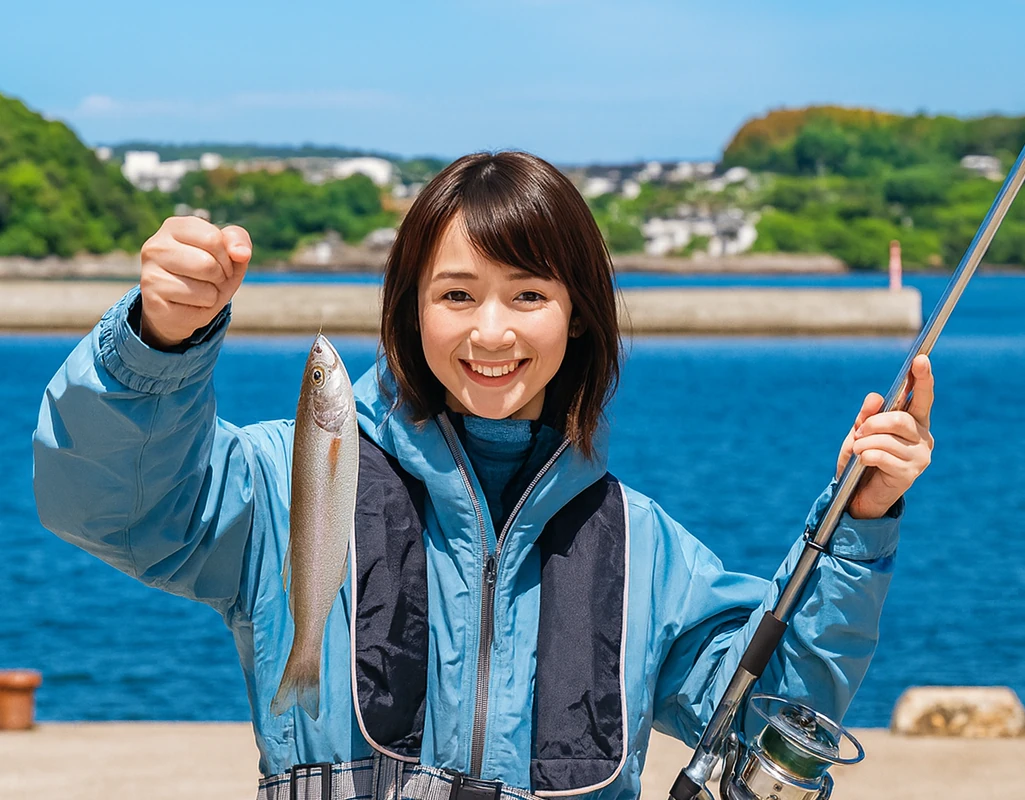 深田港でシロギスの釣果を得た西岡.webp